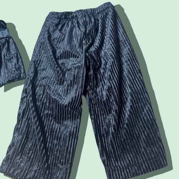 NWT Genuine Kids By OshKosh Black Velvet Glitter Tank Top Pants Set Sz 2T - Picture 11 of 11